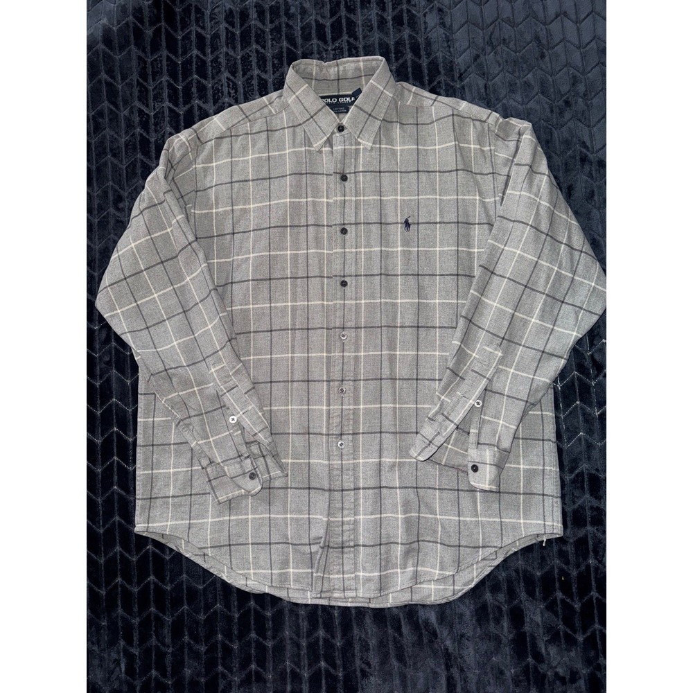 Polo Golf Ralph Lauren Men's Shirt Lofting Long Sleeve Button Up Plaid Sz L